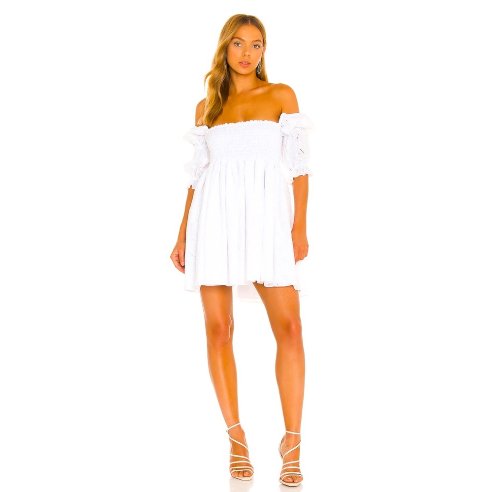 Misa Los Angeles Zadie Dress in white paisley eyelit